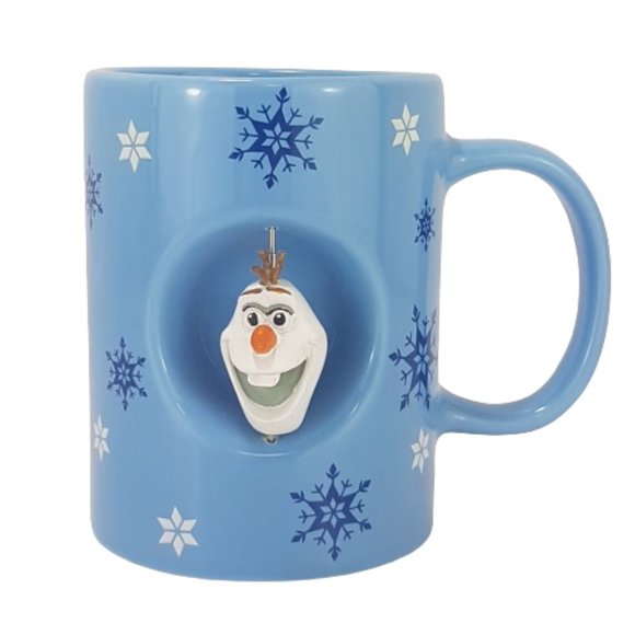 NWT DISNEY Olaf Mug Teacup I Like Warm Hugs Spinner Mug Olaf Snowman Blue - Picture 2 of 16